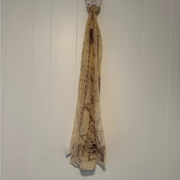 Beige and Brown Patterned Scarf - Picture 9 of 12